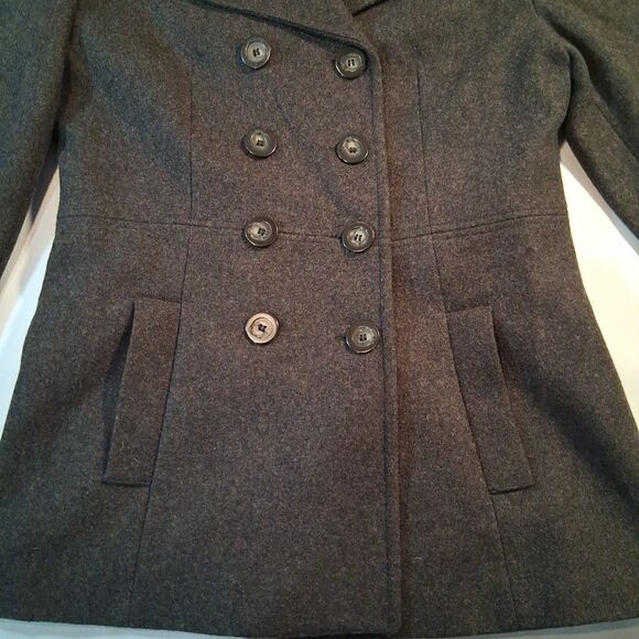 MDP Mario De Pinto Women’s Size Medium Pea Coat Made In USA 100% Wool Black VTG - Picture 2 of 11